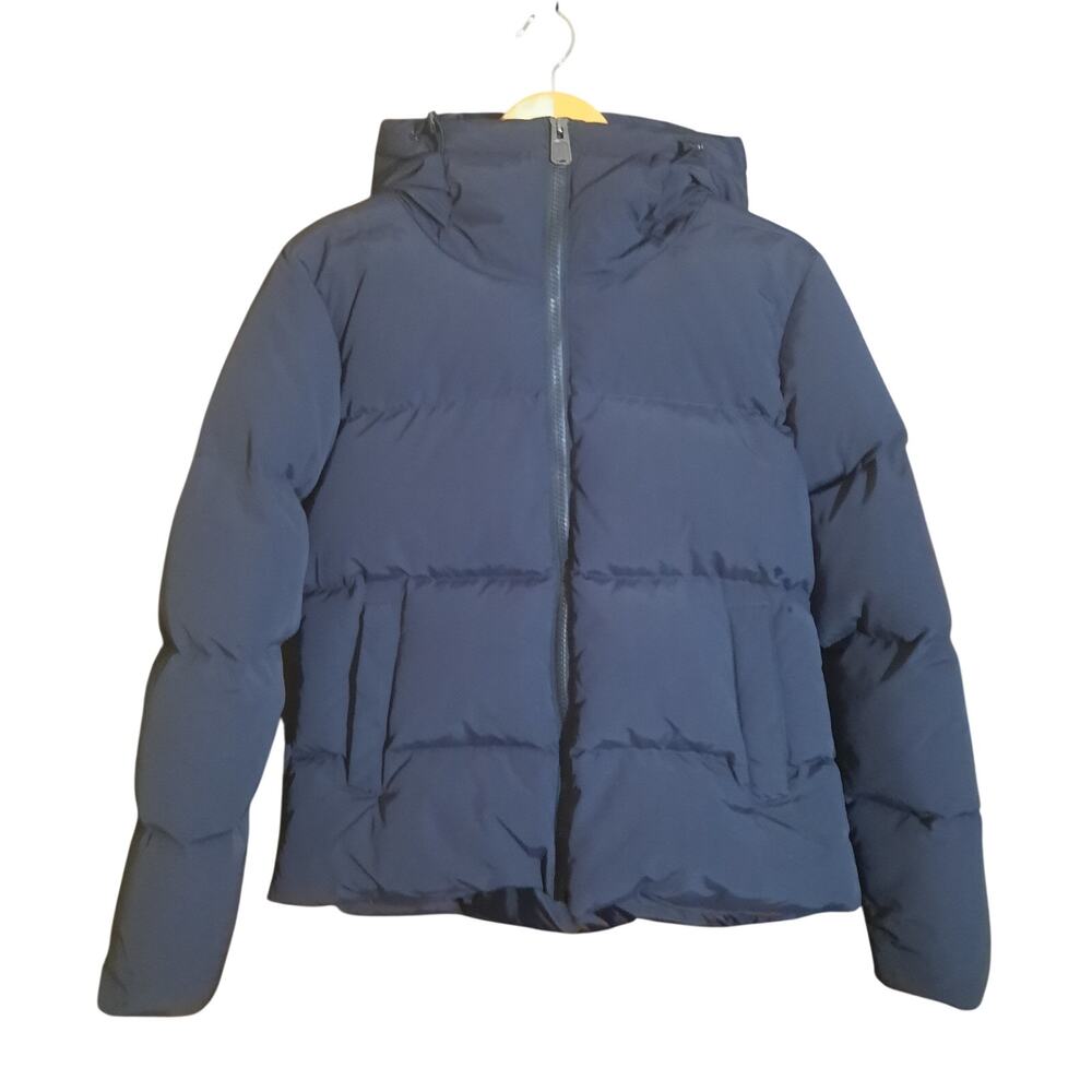 Duluth Trading Co Womens Black Ruffer Puffer Hooded Down Jacket Size S